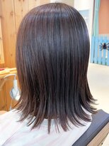 タイズ(ties) 20代30代40代ショコラブラウン外ハネミディアム肩ライン耳掛け