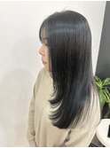 顔まわりレイヤー×ブルーブラック