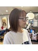 ◎伸ばしかけボブのオレンジベージュ◎