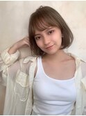 ミルクブラウン/ダークパープル/ナチュラルショート/夏/町田
