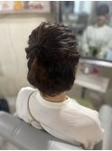 編み込みハーフアップ