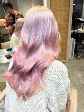 サンク 原宿 表参道(cinq) 原宿ミルクティーベージュブリーチハイトーンカラーダブルカラー