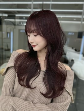 コア 銀座(COA) 韓国ヘア/流し前髪/ピンクブラウン