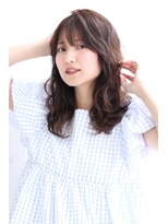 デジタルパーマ ミディアム チョコブラウン 20代 30代 40代