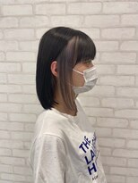 ビスイル 秋葉原店(Vis ill) ハイトーンホワイトブロンド×韓国風切りっぱなし小顔ボブ