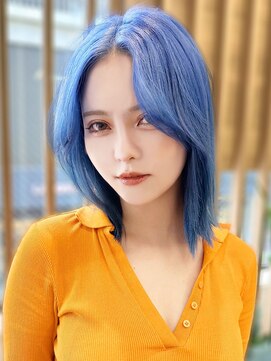 アース 相模大野店(EARTH) 20代30代冬◎ケアブリーチ×ブルーで魅せる韓国風レイヤー