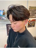 メンズカットセンターパートニュアンスパーママッシュ