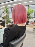 ショートボブ切りっぱなしボブタッセルボブブリーチダブルカラー
