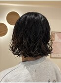 ミディアム/ボブ/レイヤー/顔周りレイヤー/艶カラー/パーマ