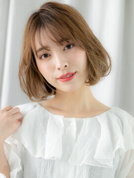 ドクターズ サロン ラブ(Dr's Salon LAB) ブリーチミルクティーカラー先パーマ丸みボブu古河20代30代