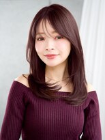 レノラ 髪質改善カラー 本町(LENORA)&nbsp;ミディアムレイヤーハッシュカットダークパープルモテ髪