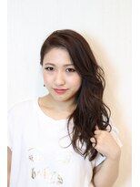 ヘアーサロン エクラ(HAIR SALON eclat) かき上げバング☆暗髪グラマラスMIXウエーブ