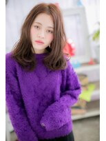 ミック 日暮里店(miq)&nbsp;センターパートｘピンクブラウン抜け感セミディa1