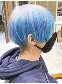 明治神宮前　ホワイトアッシュインナーカラーブルーカラー10代