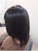ミディアムストレート髪質改善トリートメント小顔ロブ