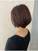 オレンジベージュ ボブ