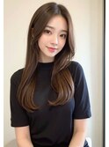黒髪ボブルフネビージュ小顔ワンレン