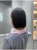 黒髪/ボブルフ/ネビージュ/小顔/ワンレン/前髪