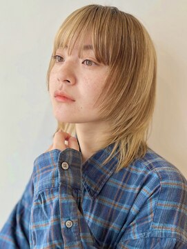 ガーデン 銀座(GARDEN) ウルフレイヤー/顔まわりカット/ベージュ/小顔/姫カットレイヤー