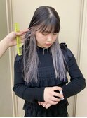 インナーカラー インナーラベンダー ロングインナー