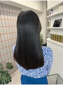 韓国 くびれロング レイヤー ワンホンヘア 小顔前髪