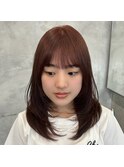 ワンカールレイヤー/ブリーチなしダブルカラー/レッド