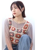 20代30代40代 外ハネぱっつんボブ/顔周り・シースルーバング