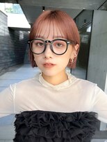 ガーデンヨコハマ(GARDEN YOKOHAMA)&nbsp;ミニボブ切りっぱなしワイドバングローズブラウンモーヴピンク