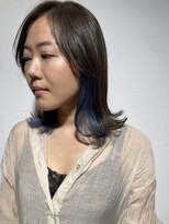 トレフ(Trefle)&nbsp;ミディアムレイヤー/インナーカラー×ブルー