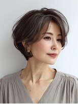 Heart's美人設計と白髪ぼかし専門店 青山表参道店 脱白髪染め/ショートヘア【ハーツ】&nbsp;白髪ぼかし脱白髪染め似合わせショートボブ40代50代60代