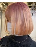 グラデーションピンクブロンド