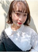 外ハネBOB × シースルーバング / ミニウルフ / テラコッタ