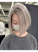 保存必須【海外風ハイトーンボブ】グレージュカラー