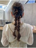 オシャレで可愛い！ハーフツイン編みおろし