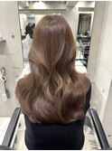 韓国ヘアハッシュカットレイヤーカットグレージュブリーチ無し