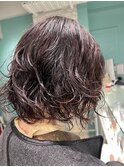 ワインレッド×スパイラルパーマ　【MOMOKA】