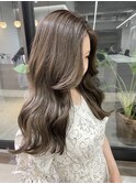 オリーブカラー/レイヤースタイル/韓国巻き