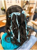 推し活ヘアメ☆編み込みハーフツイン