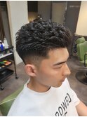 オールバック×パーマ×刈り上げ