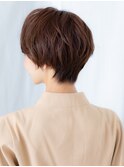 立体感ココアブラウン小顔丸みショートk小山20代30代40代