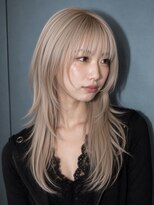 ノラ ヘアーサロン(NORA HAIR SALON)&nbsp;ミルクティベージュヘーゼルベージュハッシュカットロング