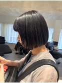 【神山美来】艶髪地毛風グレージュ×大人フェミニンぷつっとボブ
