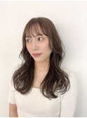 レイヤーロング/ブラウングレージュ/前髪カット/レイヤーカット