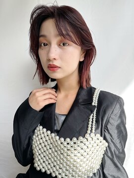 ケーツー心斎橋 クイーンズガーデン バイ ケーツー(K two QUEEN'S GARDEN by K two) 3分で巻けるボブ*赤み消しカラー*インナーカラー2*心斎橋&難波