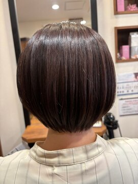 美容室ヒラトヤ 仙北店 ナチュラルアースカラー＊30代40代大人可愛い夏ヘアショートボブ