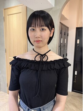 ローレン(LOREN) 黒髪/ボブルフ/ネビージュ/小顔/ワンレン/栄/髪質改善/前髪