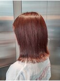 20代30代夏トレンド◎アプリコットカラー×外ハネボブ