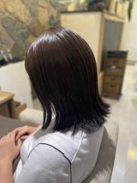 ヘアリゾート粋 リマ 銀座店(lima) ミディアムレイヤー/透明感ブラウン/デザインカット/紙質改善