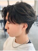 奈良men's長めフェザーパーマフェザーショート
