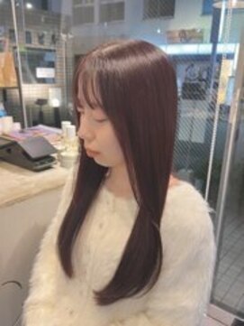 ティティアンバイイザ(titian by IZA) 〇ブリーチなしダブルカラーチェリーレッドレイヤーカット艶髪